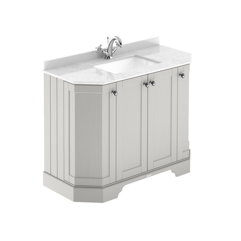 Old London 1000mm Free-standing Single Vanity, White, Timeless Sand