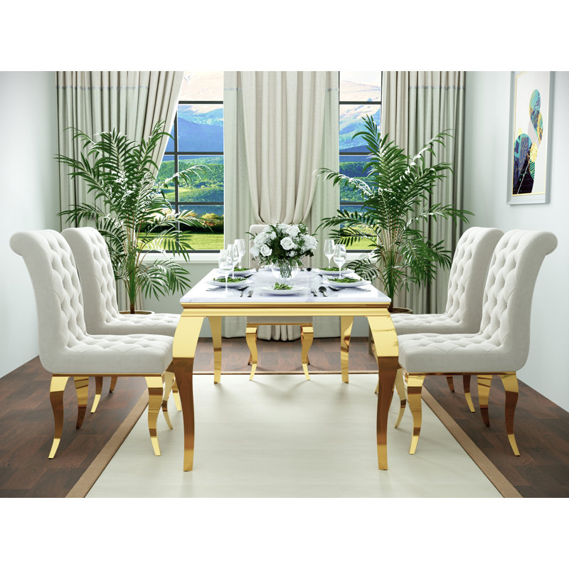 Chaise parsons Tanager, Blanc, Doré