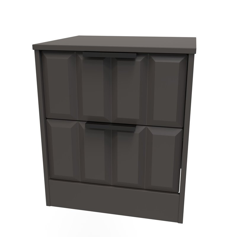 Doss 45 cm W Bedside Table, Graphite Black