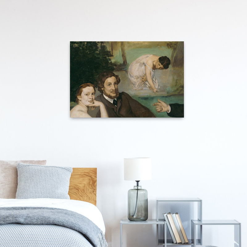 Dejeuner Sur L'Herbe, 1863 Impressionist Abstract Contemporary Fruit Landscape Wall Art Print by Edouard Manet - Wrapped Canvas Print