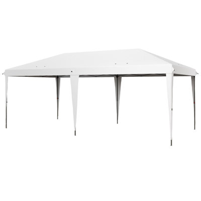 10' X 19.2' Outdoor Gazebo Pop Up Canopy Party Tent With Carrying Bag, White