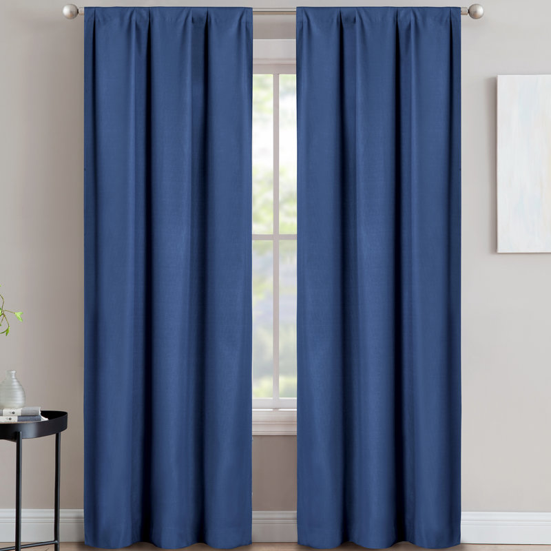 Morelock Blackout Curtain Pair, Denim