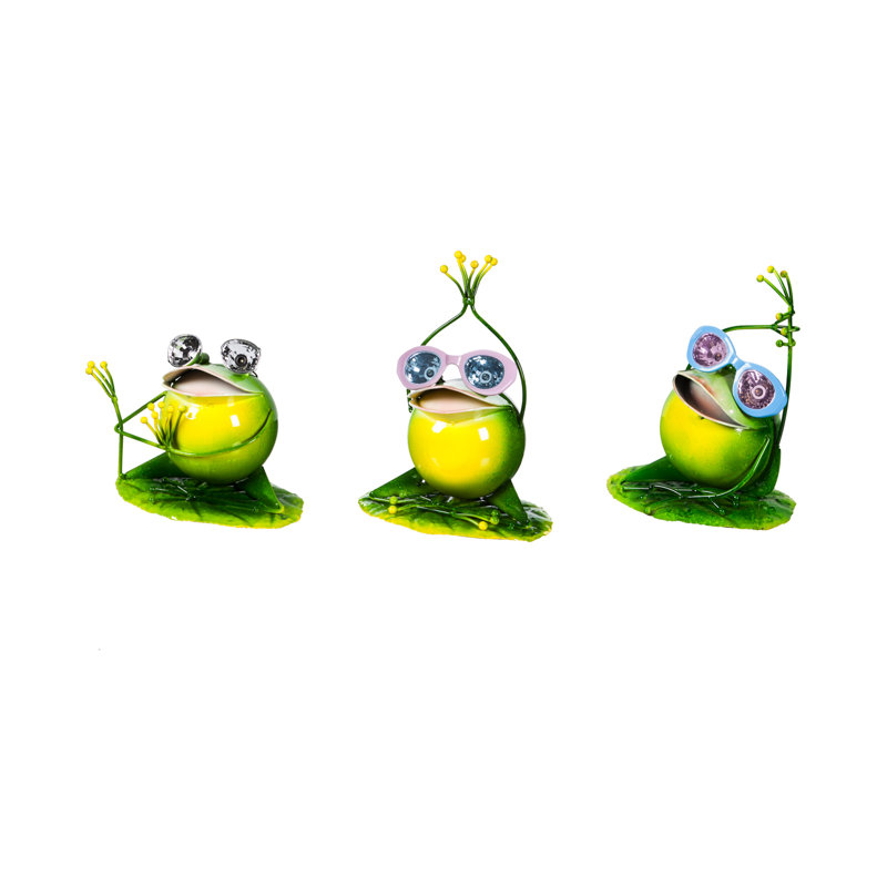 Ensemble de statue 3 pièces pour grenouille led Shults