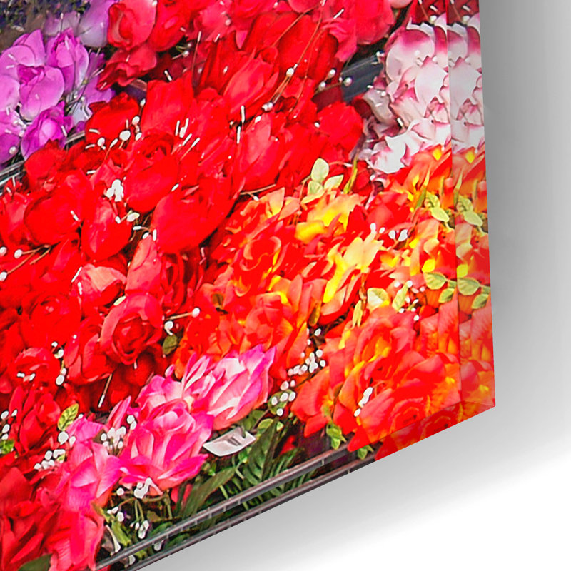 «El Paso Flower Mercado» par Mark A Paulda, verre acrylique Wal Art, H 12 po x l 16 po x P 0,13 po