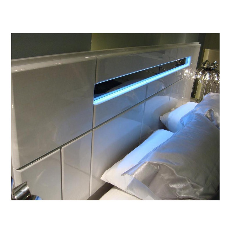 Lit plateforme Augie, Grand, Laque blanche