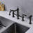 Bridge Dual Handles Kitchen Faucet In Matte Black With Pull-Out Side Spray, 360 Degree Rotatable High Soaking Up, Rust, Corrosion , Leak Proof, Brass Created Outlet, Crafted