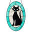 Panneau de vitrail pour chat 17 po Tiffany