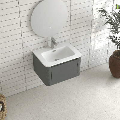 Armoire de salle de bain murale grise
