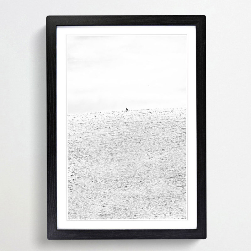 Hare at Wintertime - Framed Print, 65cm H x 48cm W x 2cm D, Black Framed