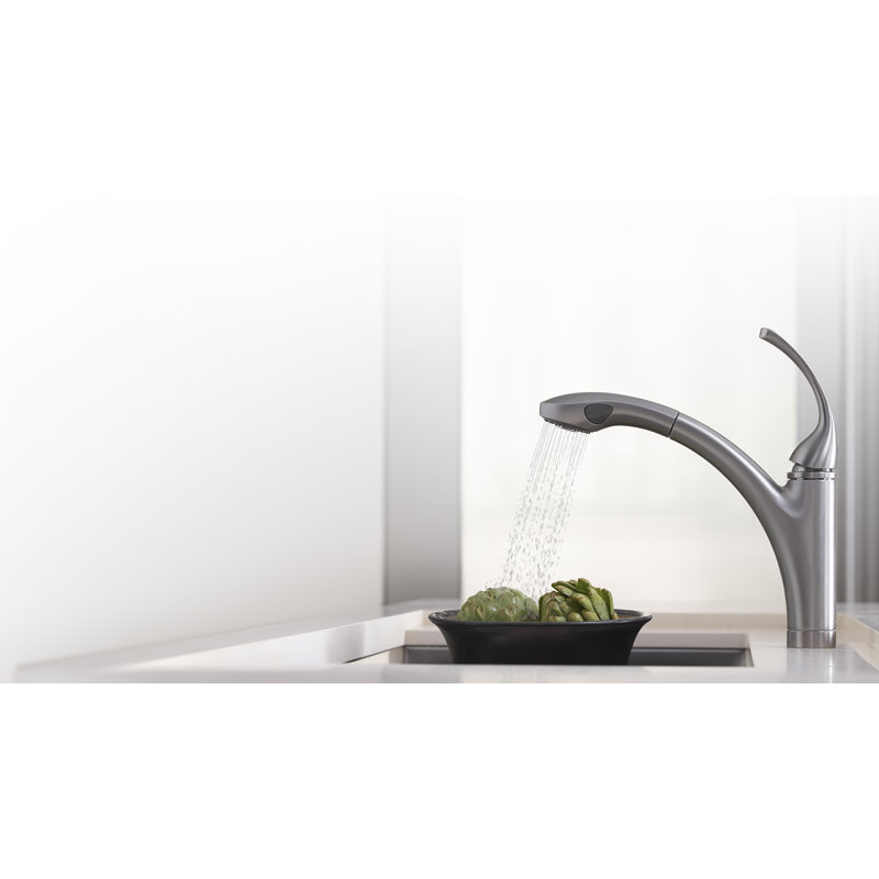 Forte Pull Out Single Handle Kitchen Faucet, Vibrant Brushed Bronze