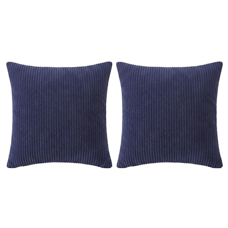 Housse de coussin simple à rayures, Navy Blue