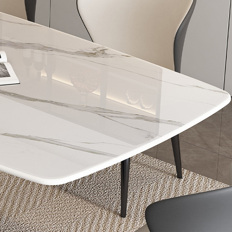 Durable Rock Slab Dining Table Sets., 29.53"H x 62.99"L x 35.43"W