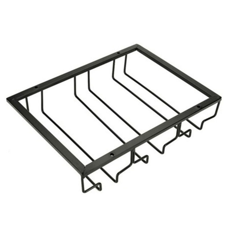 Tilley Hanging Wine Glass Rack in Black