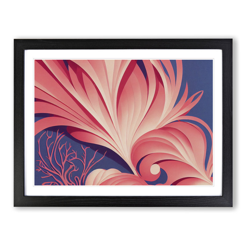 Beautiful Coral Reef Vol.2 Abstract - Single Picture Frame Print, Black Framed, 46cm H x 64cm W x 2cm D