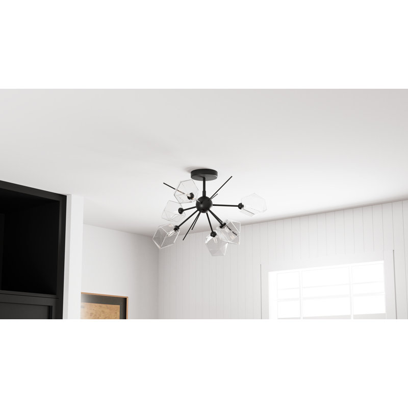 Albro 6-Light Semi-Flush Mount, Earth Black