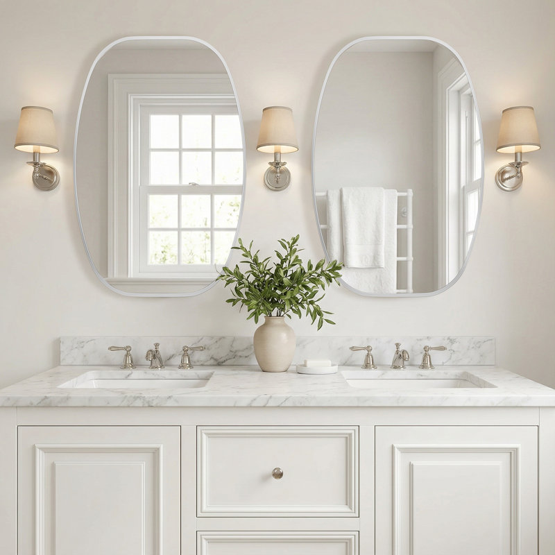Miroir mural, Argent argent, 36 po x 24 po
