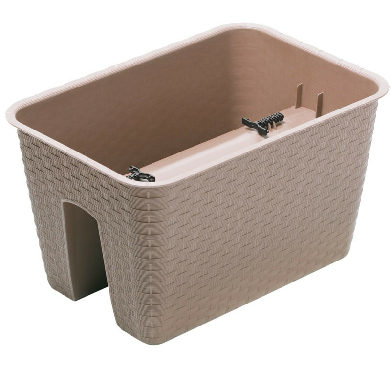 Elburn Railing Planter, Mocca, 22.5cm H x 27cm W x 27cm D