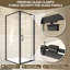Cabine de douche à cadre pivotant de 36 po x H 71 po avec verre trempé transparent de 1/4 po