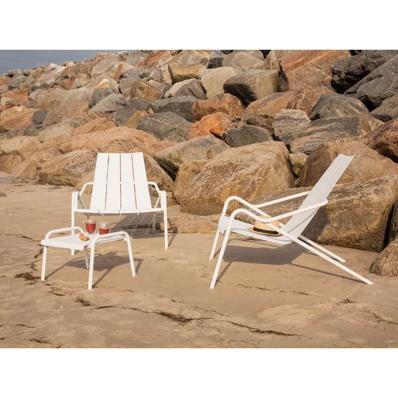 Misue Rectangular Metal Outdoor Side Table , 46cm cm W 50cm cm D, White