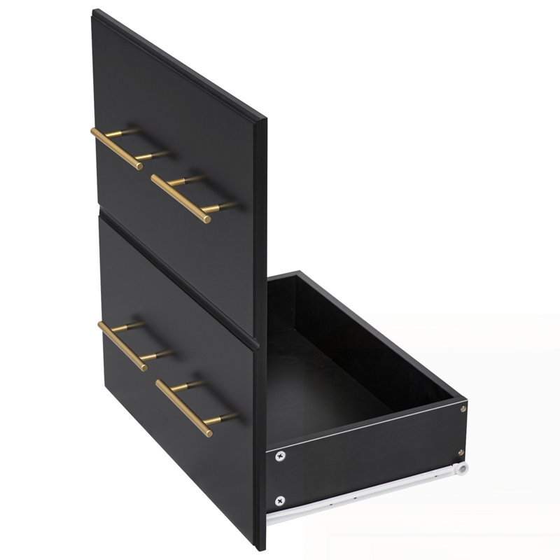 Kitchen Island with 6 Drawers, Black