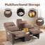 Causeuse inclinable manuelle avec console centrale, porte-gobelets et rangement, canapé inclinable à pousser avec coussins pour le salon-1009121320