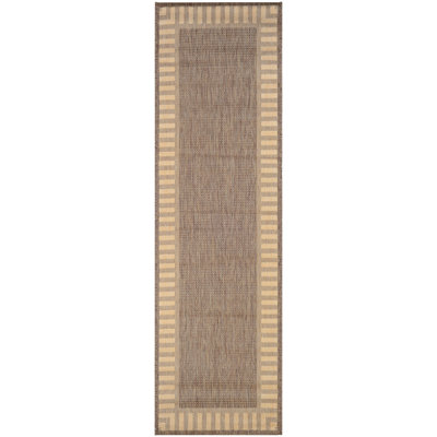 Sania Solid Cocoa Brown Natural Flatwoven Indoor Outdoor Area Rug