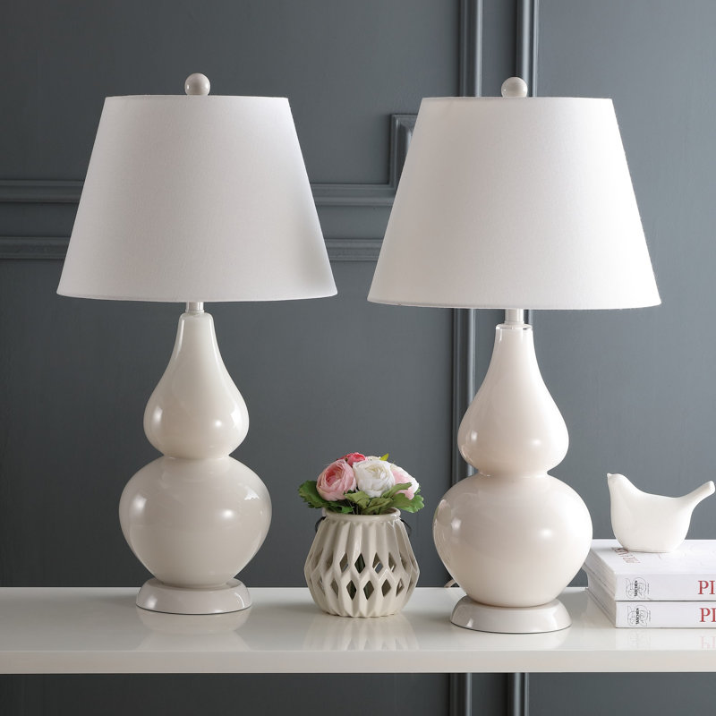 Moriarty Ceramic Table Lamp, Pearl Grey