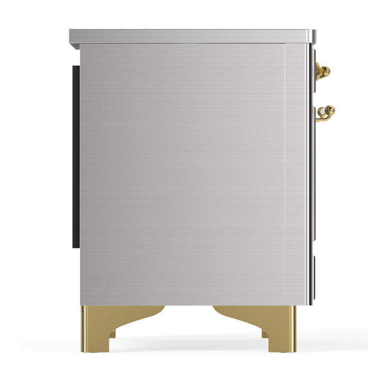 Majestic III Series 36 Inch Induction Range with 6 Induction Elements in Matte Graphite (Chrome Trim), Stainless Steel, Brass