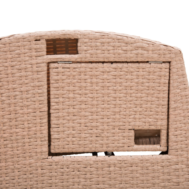Chaise de patio inclinable en osier pour l'extérieur, beige