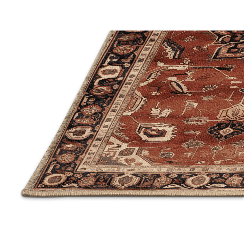 Tapis brun lavable à la machine, Rectangle de 5 pi x 8 pi