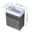 Meuble-lavabo mural 18 po avec lavabo en résine blanche et porte d'armoire à fermeture en douceur 18 po-603375391