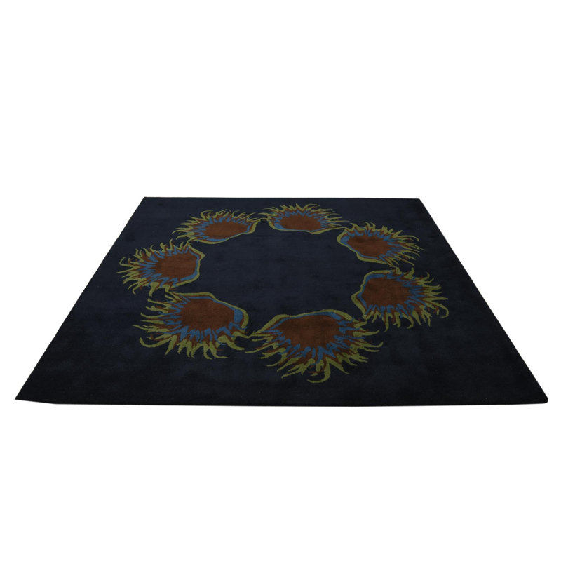 Tapis carré bleu marine Myrick