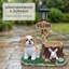 Statue de jardinière lanterne solaire chien assis