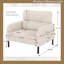 Chaise d'appoint en velours côtelé ergonomique avec poches latérales, structure en bois massif-2144575392