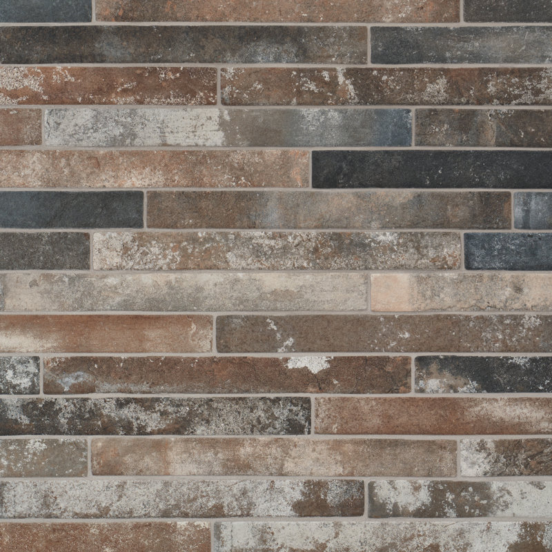 Bantry 1.88 In. X 17.71 In. Matte Porcelain Floor And Wall Tile (8.28 Sq. Ft. / Case), Industrial Red Mix