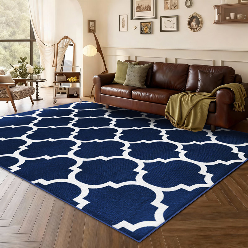 Abstract Machine Printed Shag Area Rug, Rectangle 60 x 110 cm