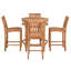 Ensemble bistro en teck avec table de bar ronde et tabourets Abacho-109480933-109480932