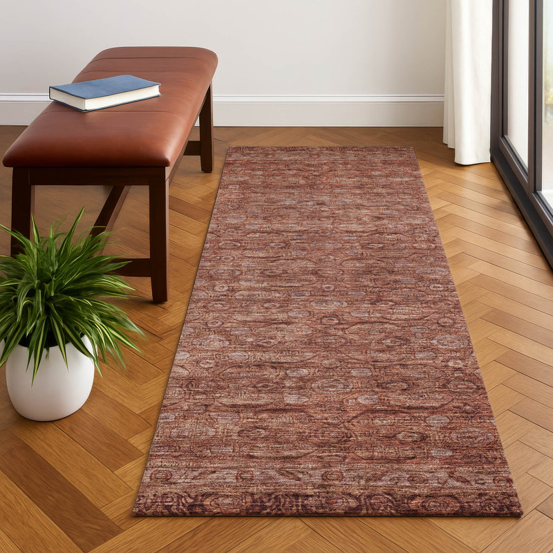 Premium Machine Washable Lubbers AMF1762 Border Rug, Runner 2'3" x 7'6"