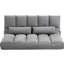 Fauteuil de lit gris convertible avec repose-pieds réglable, 2 coussins, peu encombrant, structure en métal pour dossier et tête pliables