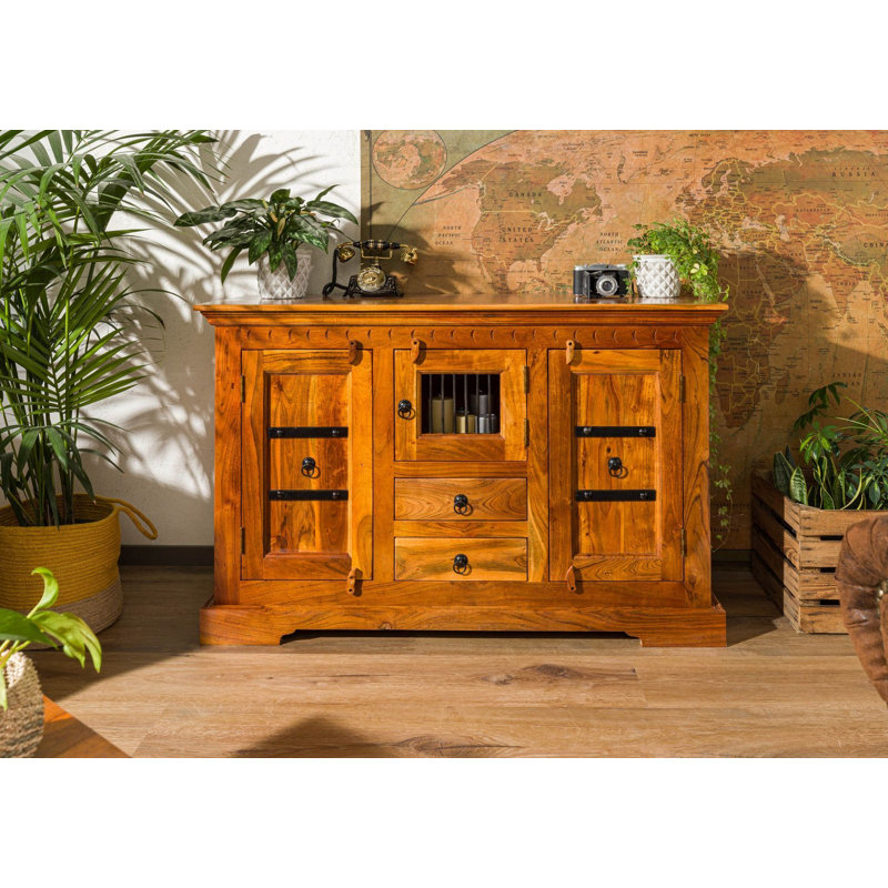 Oxford Solid Wood 130cm W 2 - Drawer Chest of Drawers, Honey