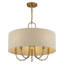 Lustre suspendu feuille d'or 5 lumières Ashani