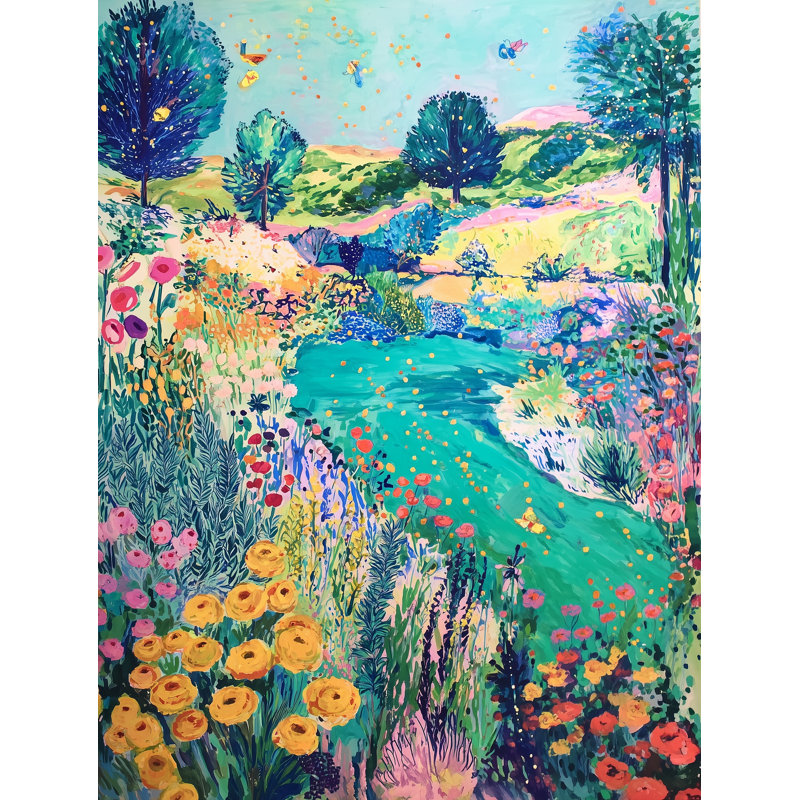 Art mural sur toile tendue Butterfly Meadow, H 40 po x l 30 po x P 1,5 po