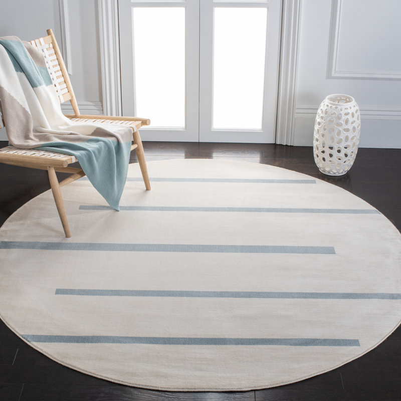 Esmeyer 300 Performance Striped Rug, Round 6'7"
