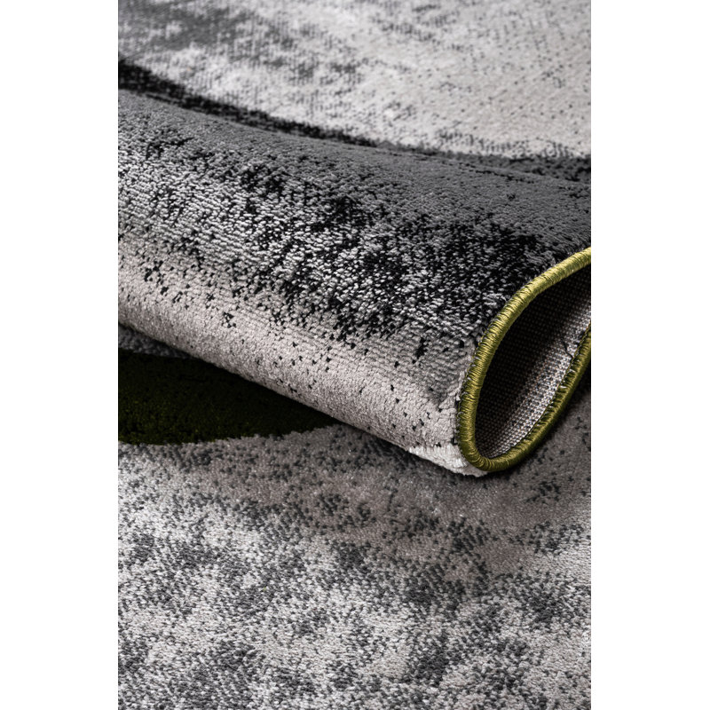 Abstract Area Rug, Green, Rectangle 120 x 170 cm