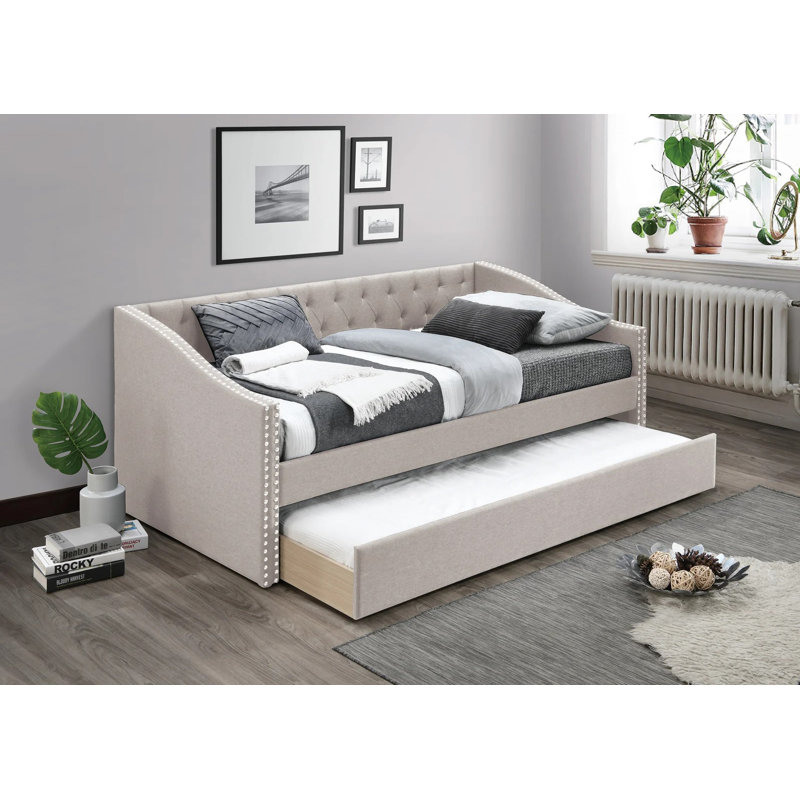 Ariarna Upholstered Daybed, Light Brown