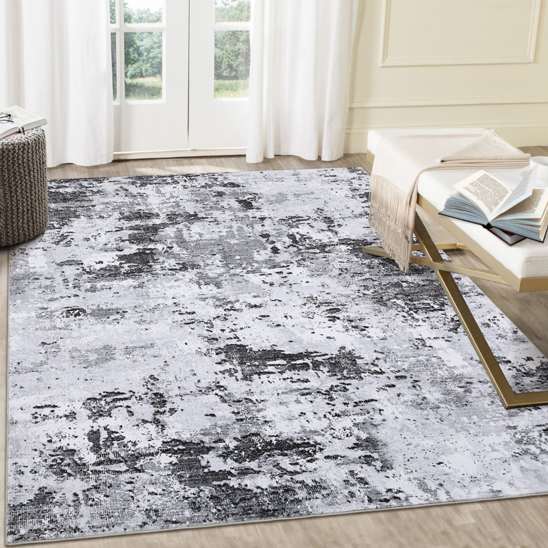 Modern Abstract Area Rug Machine Washable Area Rugs Non Slip Rugs for Living Room Bedrooms Print Distressed Vintage Farmhouse Carpet for Bedroom Dining Room Dorm Office Home Decor
