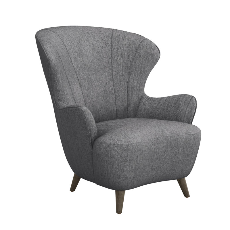 Ollie Wingback Chair, Vintage Gray, Pure Gray 100% Polyester