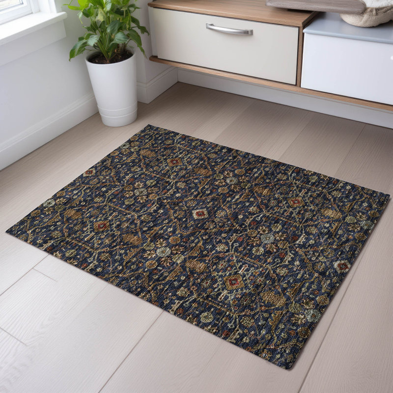 Premium Machine Washable Ducote AMF1130 Global Rug, Rectangle 1 pi 8 po x 2 pi 6 po