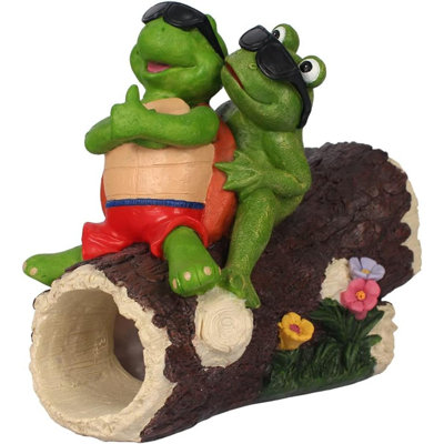 Surfing Frog And Tortoise Gutter Guardian Downspout, The Reptile Garden Statue Outdoor Rain Downspout Extension Sculpture For Patio Yard Art And Lawn -  Dakota Fields, 364C0AA2B4BE452CA4DE21EE24D40326
