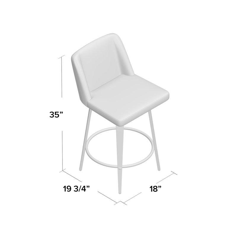 Tabouret de bar 26 po Lakyia, Bleu, Chrome